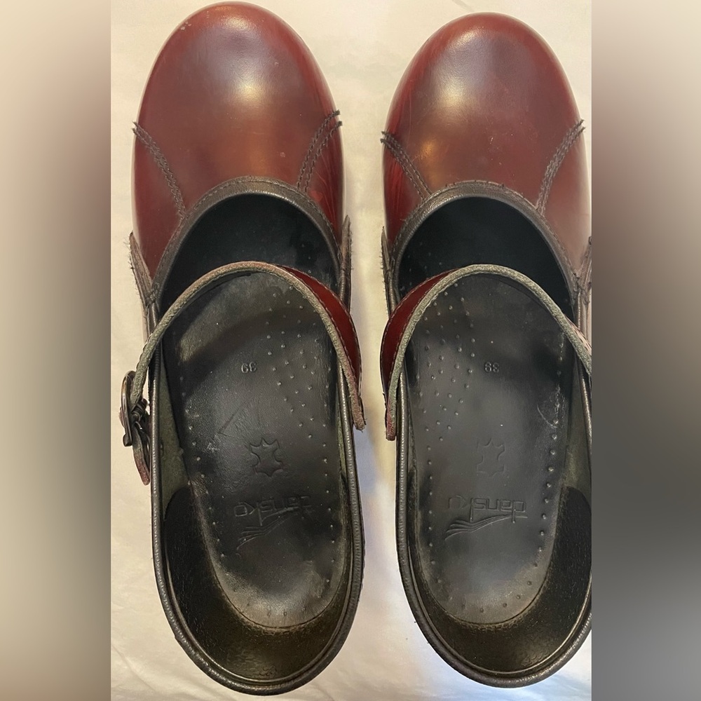 Dansko Mary Jane Clogs Maroon Size 39